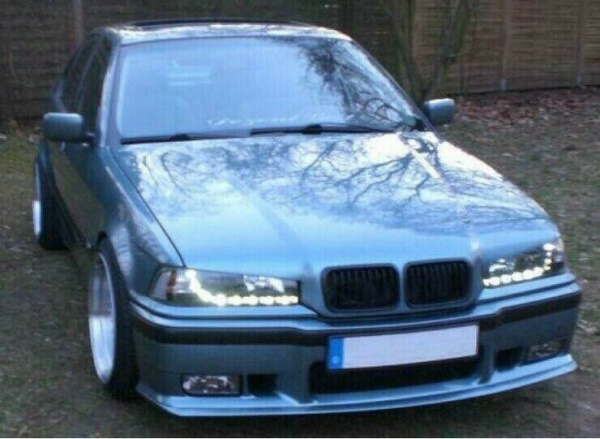 LED Tagfahrlicht Design Scheinwerfer für BMW 3er E36 Coupe/Cabrio 90-99 schwarz
